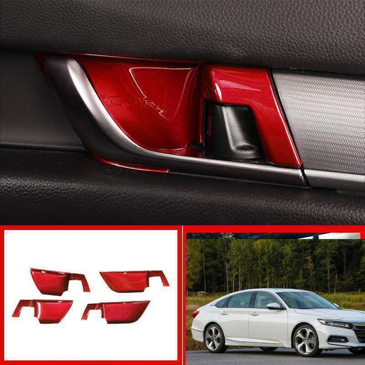 for Honda Accord 2018-22 Red ABS Interior Door Handle Bowl molding Cover Trim 4P