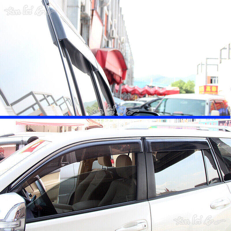 for Toyota Prado FJ/LC150 10-21 Window Visors Sun Rain Guard Deflectors W/Chrome