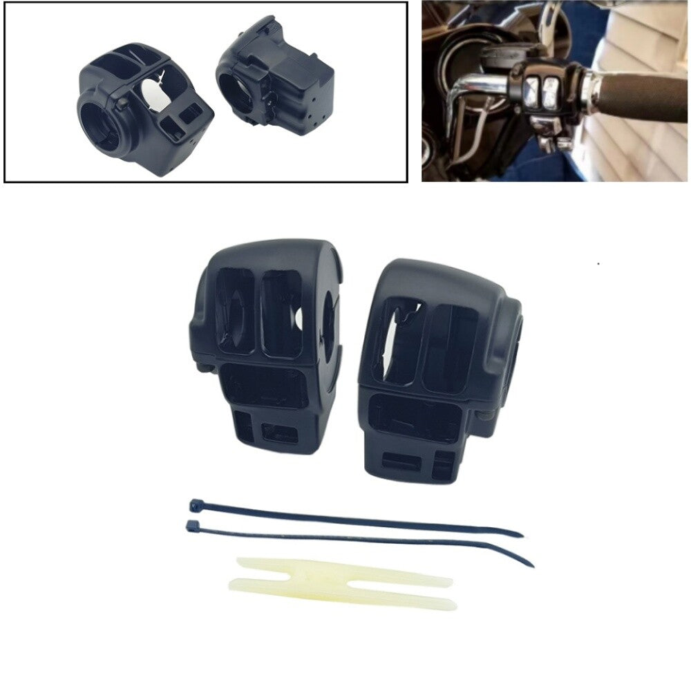 Aluminum Black Handlebar Switch Housing Cover for Harley Softail Dyna 1996-2013