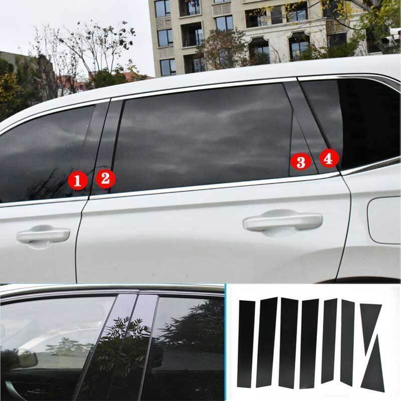 for Honda CRV CR-V 2023-2024 PC Glossy Black Window BC Pillar Post Cover Trim 8X