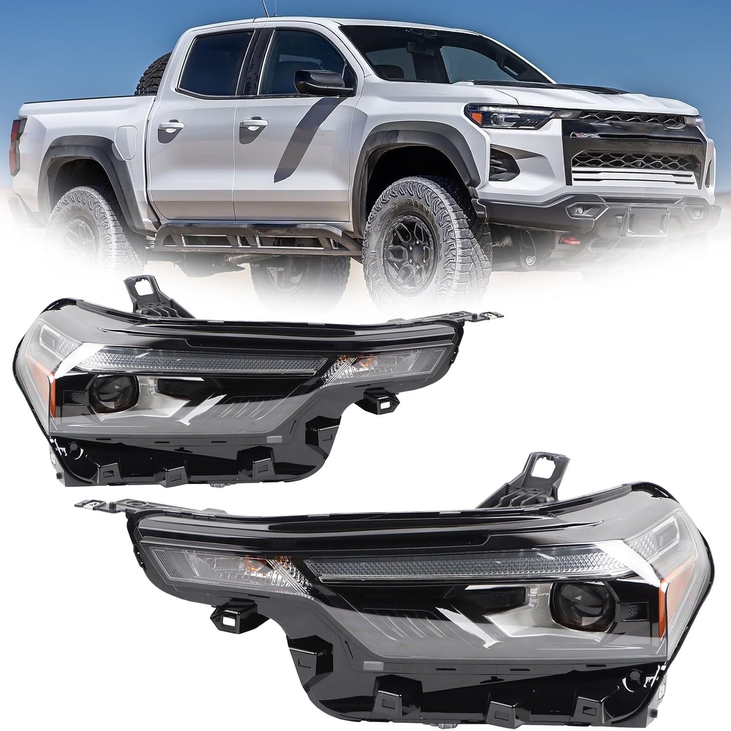 FULL LED Headlight Assembly For 2023-2025 for Chevrolet Colorado Driver/Passenger