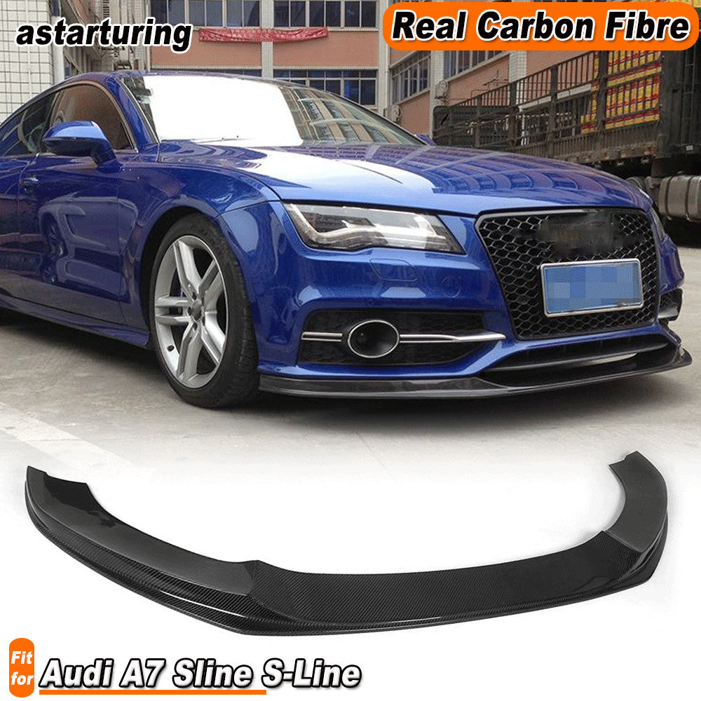 Carbon Fiber Front Bumper Lip Chin Spoiler Fit for Audi A7 Sline S-Line 2012-14