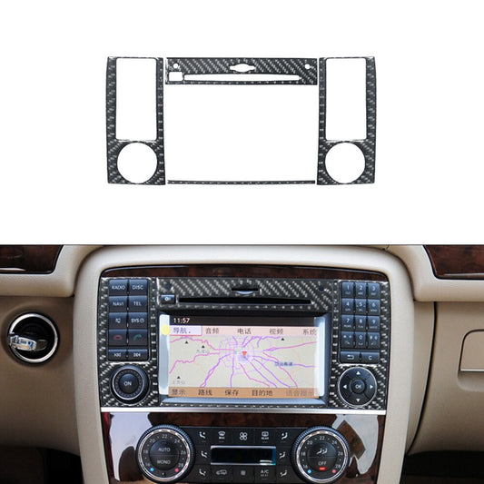 for Mercedes R-Class 2009-2012 CD Player Diaplay Trim Decor Cover Carbon Fiber