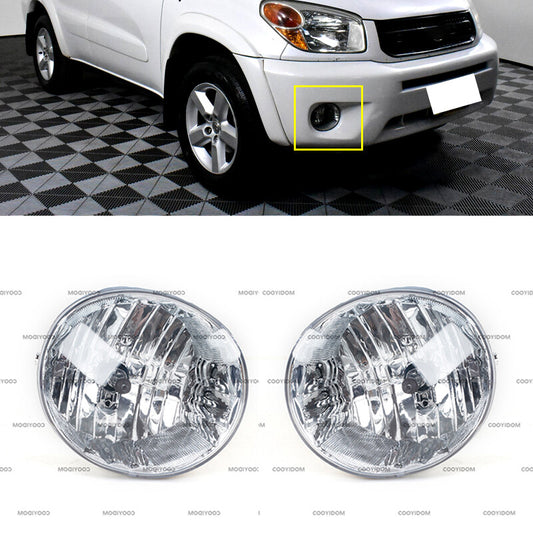 Pair Clear Lens Front Bumper Fog Light Lamp for Toyota RAV4 2004-2005