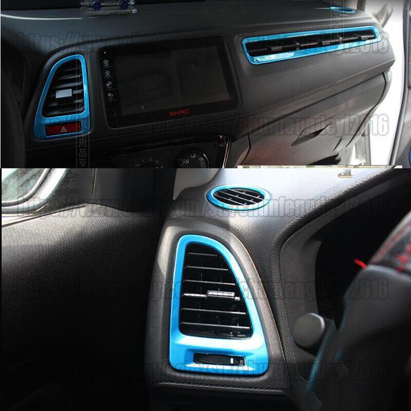 for Honda HRV HR-V 2016-20 Blue Interior dashboard LR air outlet vent trim 5pcs