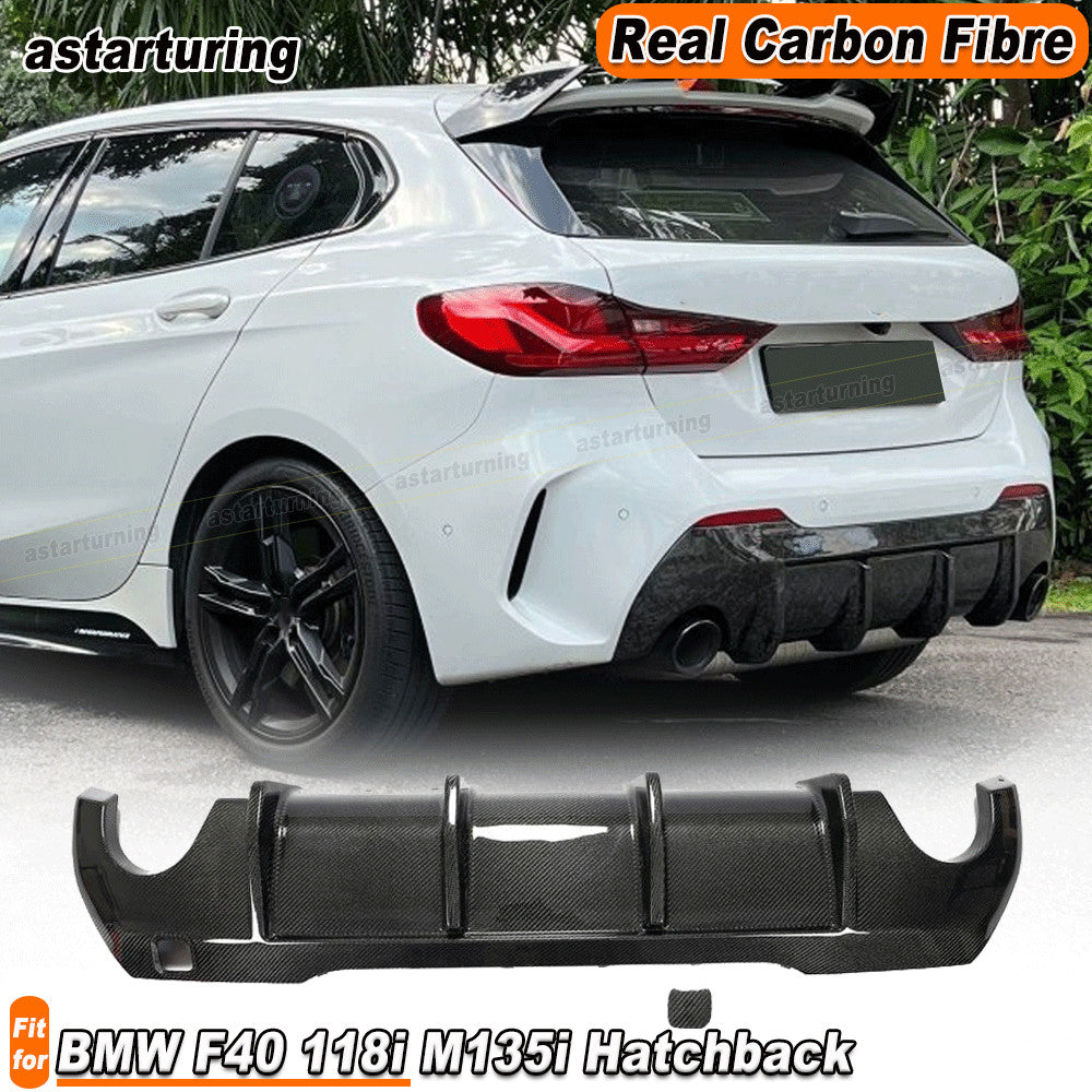 for BMW 1 Series F40 118i M135i Hatchback REAL CARBON Rear Bumper Diffuser Lip