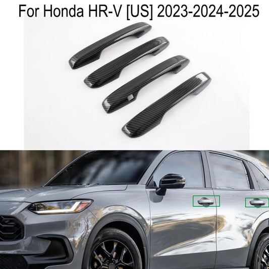 Carbon Fiber Outer 4-Door Handle Cover Trim ABS for Honda HR-V [US] 2023-2024