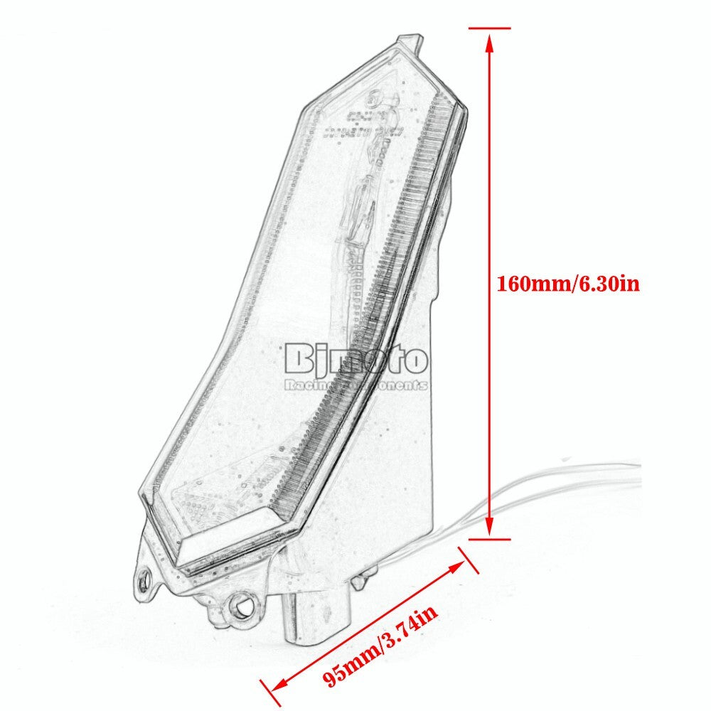 Smoke LED Brake Tail Light Turn Signal for Yamaha R6 17-22,R1/M/S 15-22,R7 22-23