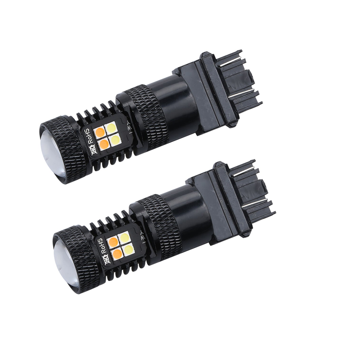 2x Switchback LED Turn Signal Lights Anti Hyper Flash White Amber Dual Color