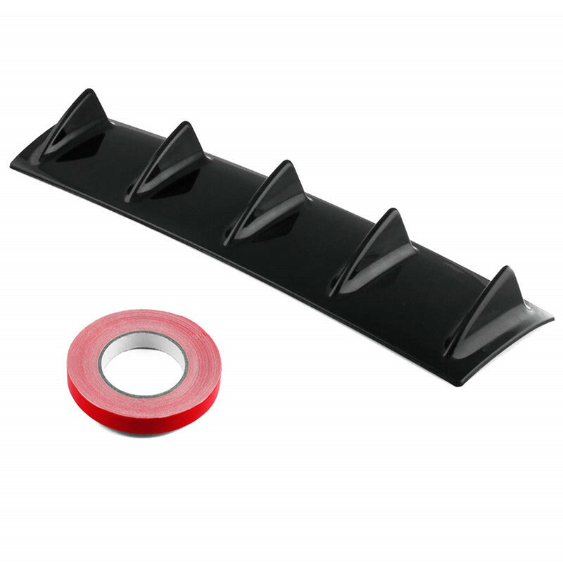 Car Rear Diffuser Fin Style Black ABS Plastic Splitter Spoiler Valance Under Lip