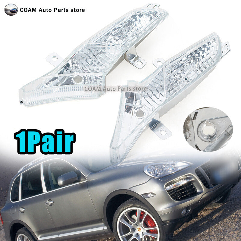 A pair of clear plastic front side marker lights are suitable for the for Porsche for Cayenne 2007 - 2010