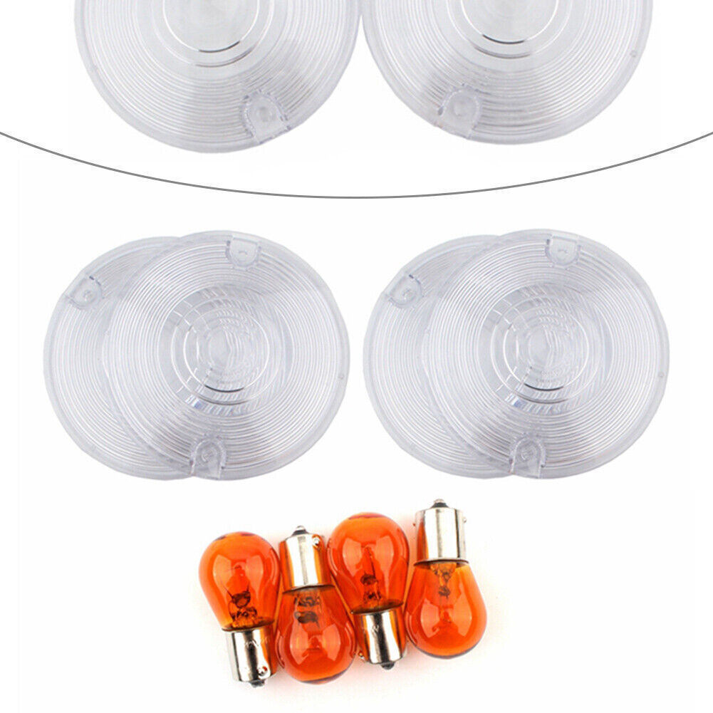 Front Rear Turn Signal Lens Cover for Harley Electra Glide Light Blinker Clear
