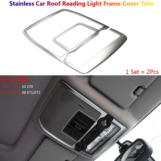 Stainless Steel for BMW X5 X6 E70 E71 Car Interior Roof Reading Light Cover Trim