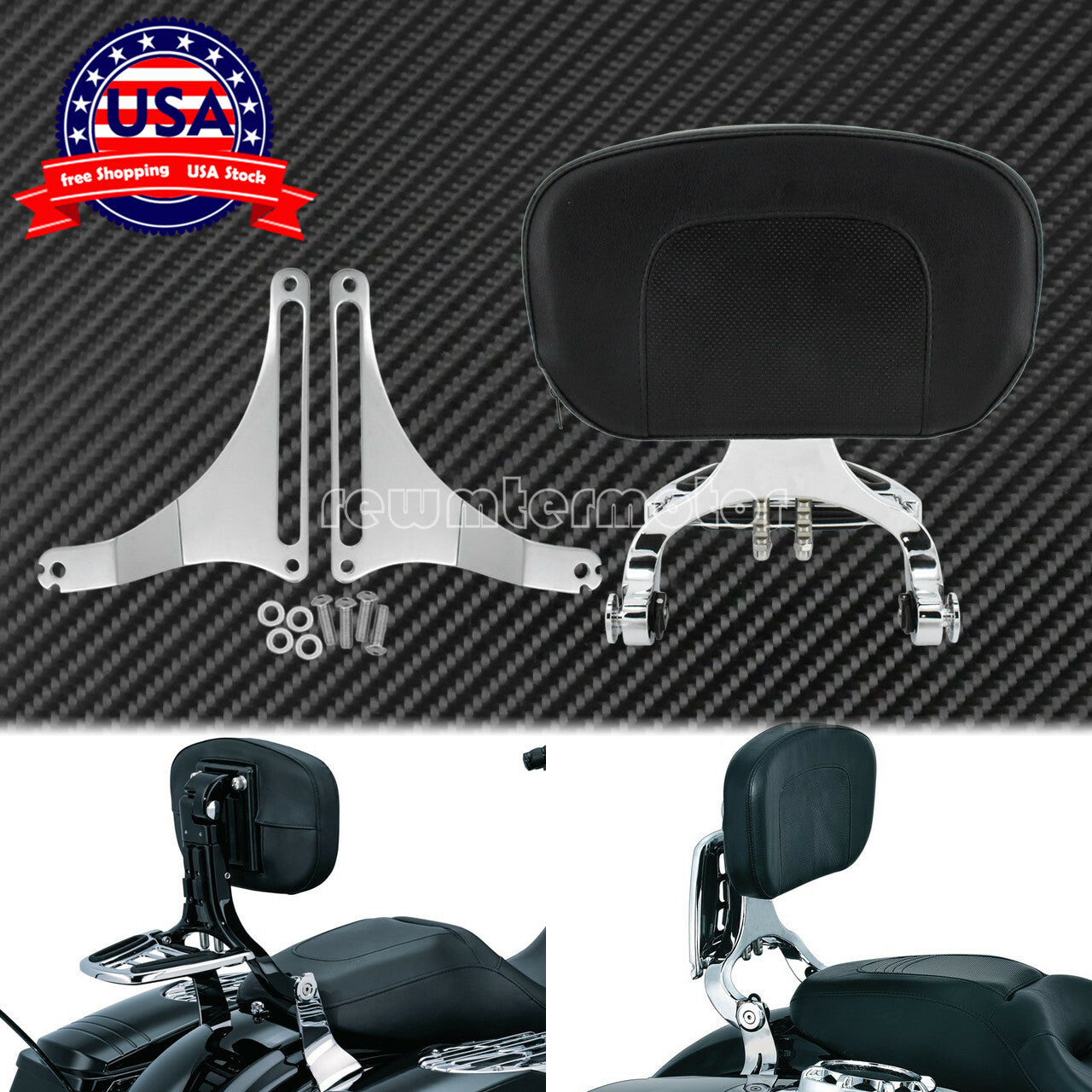Adjustable Driver  Passenger Backrest Fit for Harley Softail Breakout 2013-2020