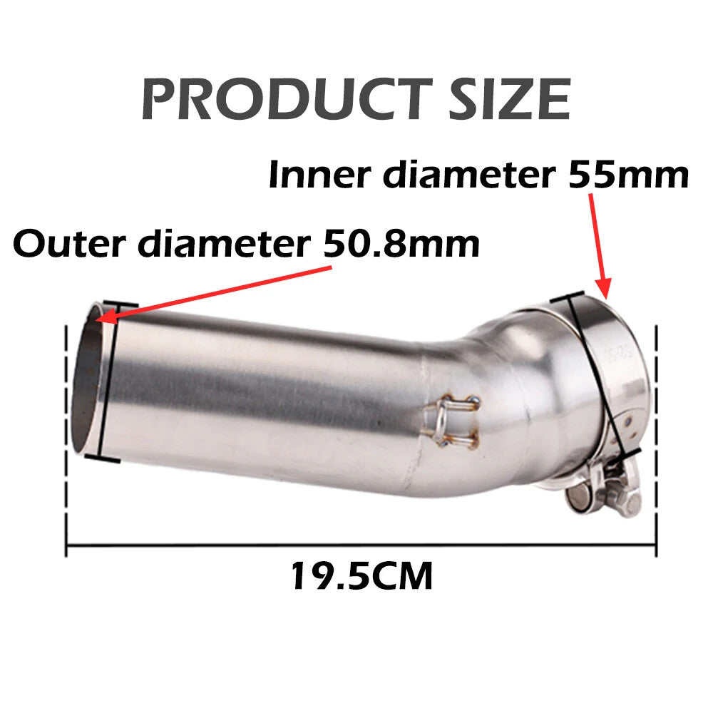 Middle Pipe Tube Exhaust Connector for Kawasaki ZX6R ZX636 2009-2020 Exhaust Muffler