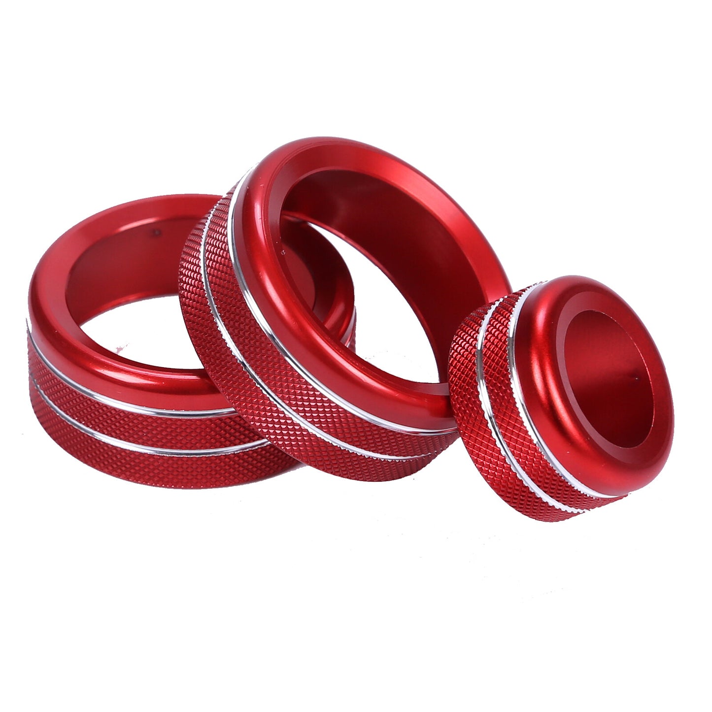 4-Piece Silver Alloy Internal AC Volume Blade Ring Trim for Corvette C7 2014-2019