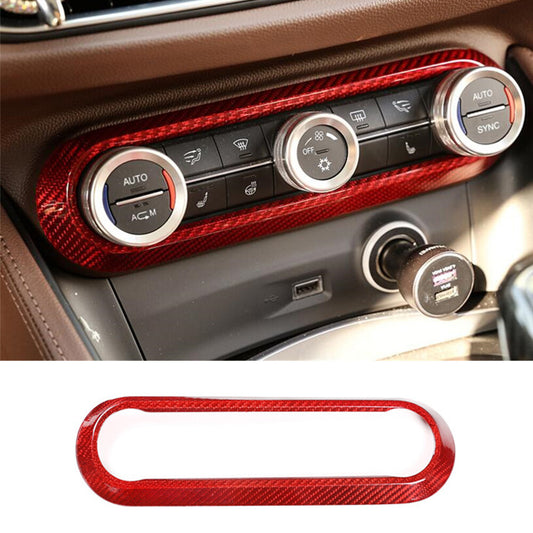 Red Carbon Air Condition Adjust Switch Cover for Alfa Romeo Giulia for Stelvio 17-20