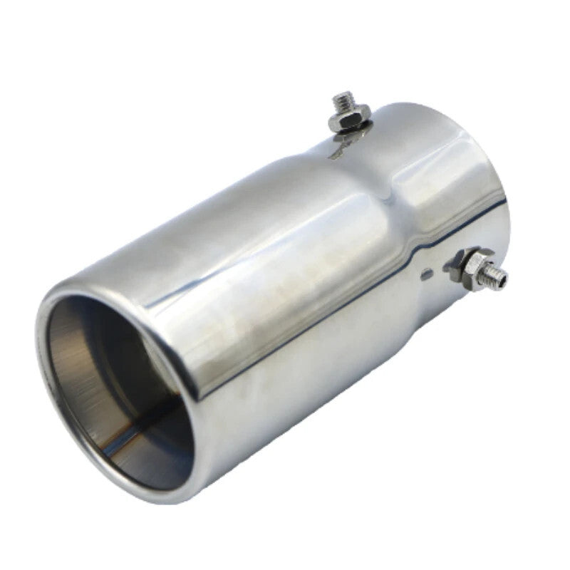 1x 70mm Chrome Stainless Steel Car Round Straight Exhaust Pipe Tail Muffler Tip