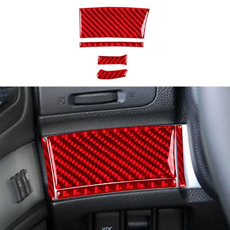 for infiniti G37 2010-2013 Red Carbon Fiber Steering Wheel Left Panel Trim 4PCS