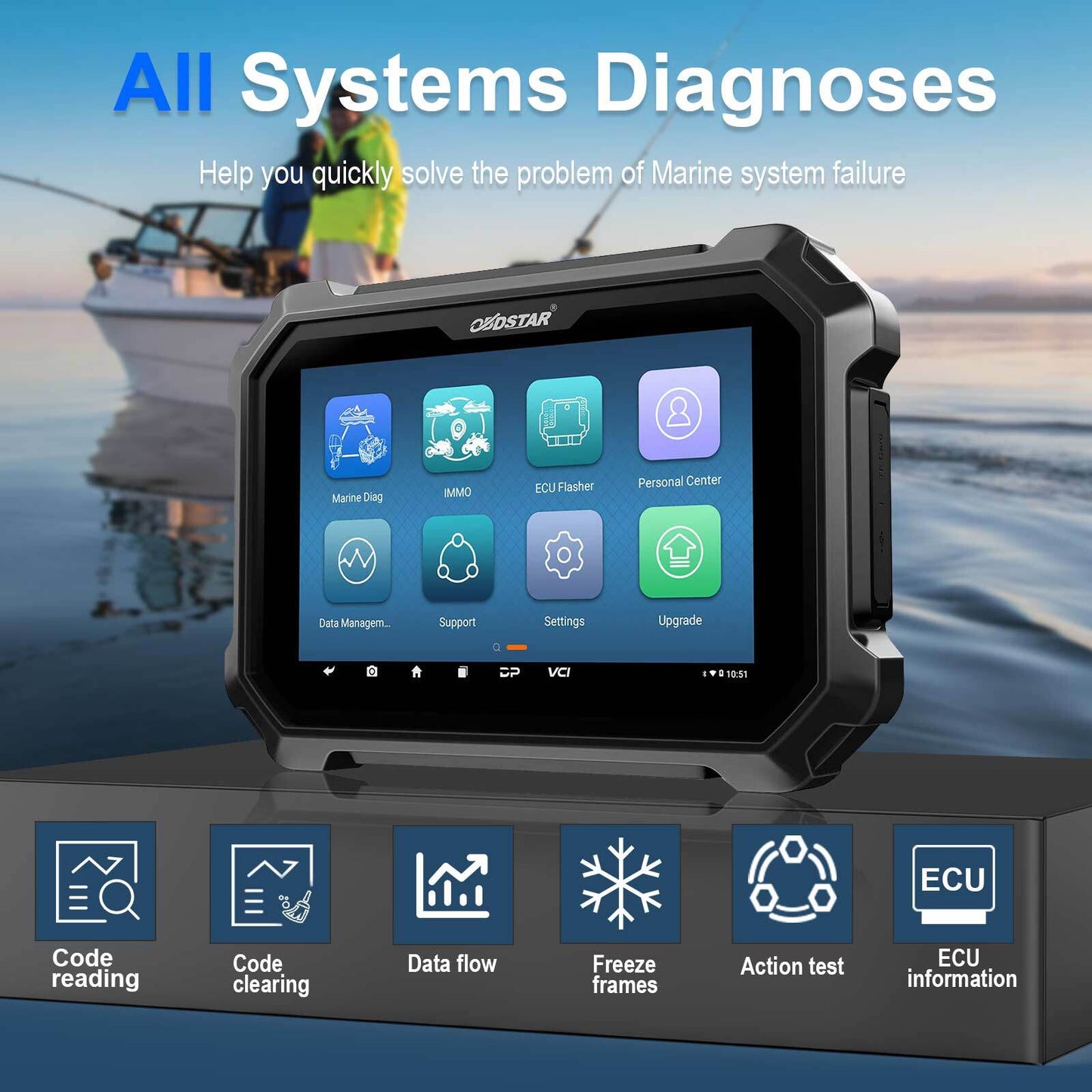 OBDSTAR D800 A+B+C+D Full Configuration Marine Jet Ski Diagnostic Scan Data Flow
