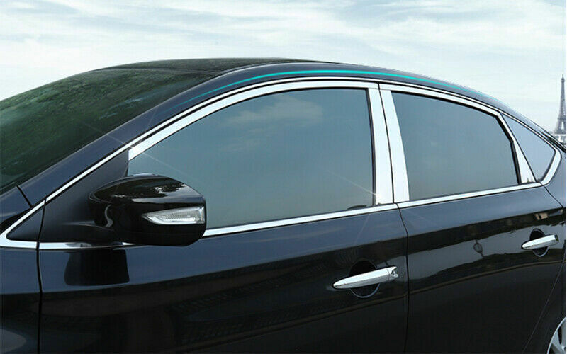 12x For 2013-19 for Nissan Sentra Sylphy Chrome Steel Window Sill Pillar Cover Trim
