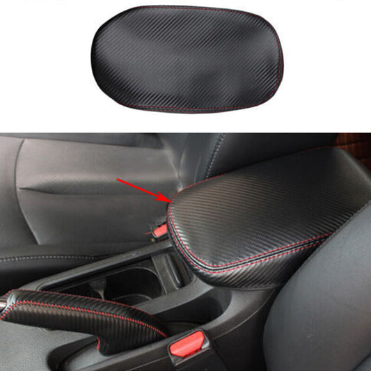 for Nissan Sentra 13-2019 Leather Carbon Fiber Central Console Armrest Box Cover