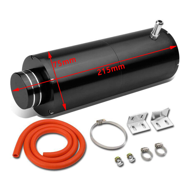 800ml 8 Radiator Coolant Over Flow Reservoir Fluid Bottle Tank Black Aluminum