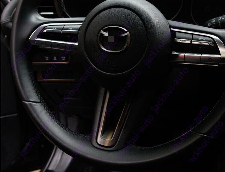 Wood grain ABS Steering Wheel Cover Trim 1PC Fit for Mazda 3 Axela 2019-2021