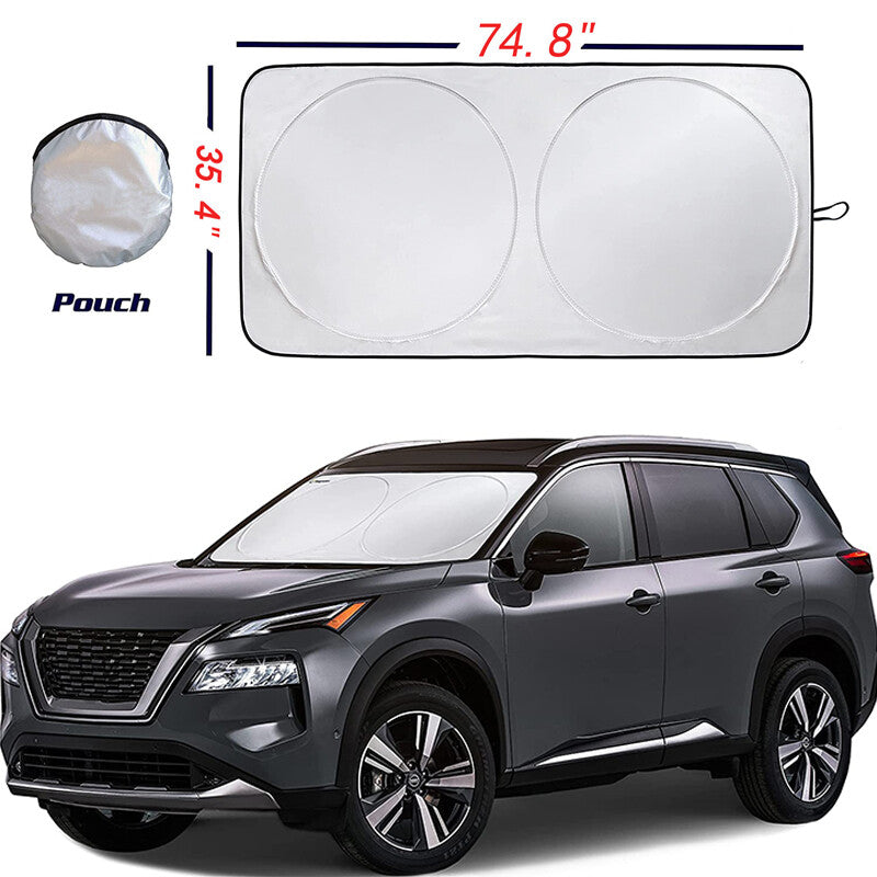 74.835.4'' Car Windshield Sunshade Sun Shade W/pouch Blocks Heat and Sun