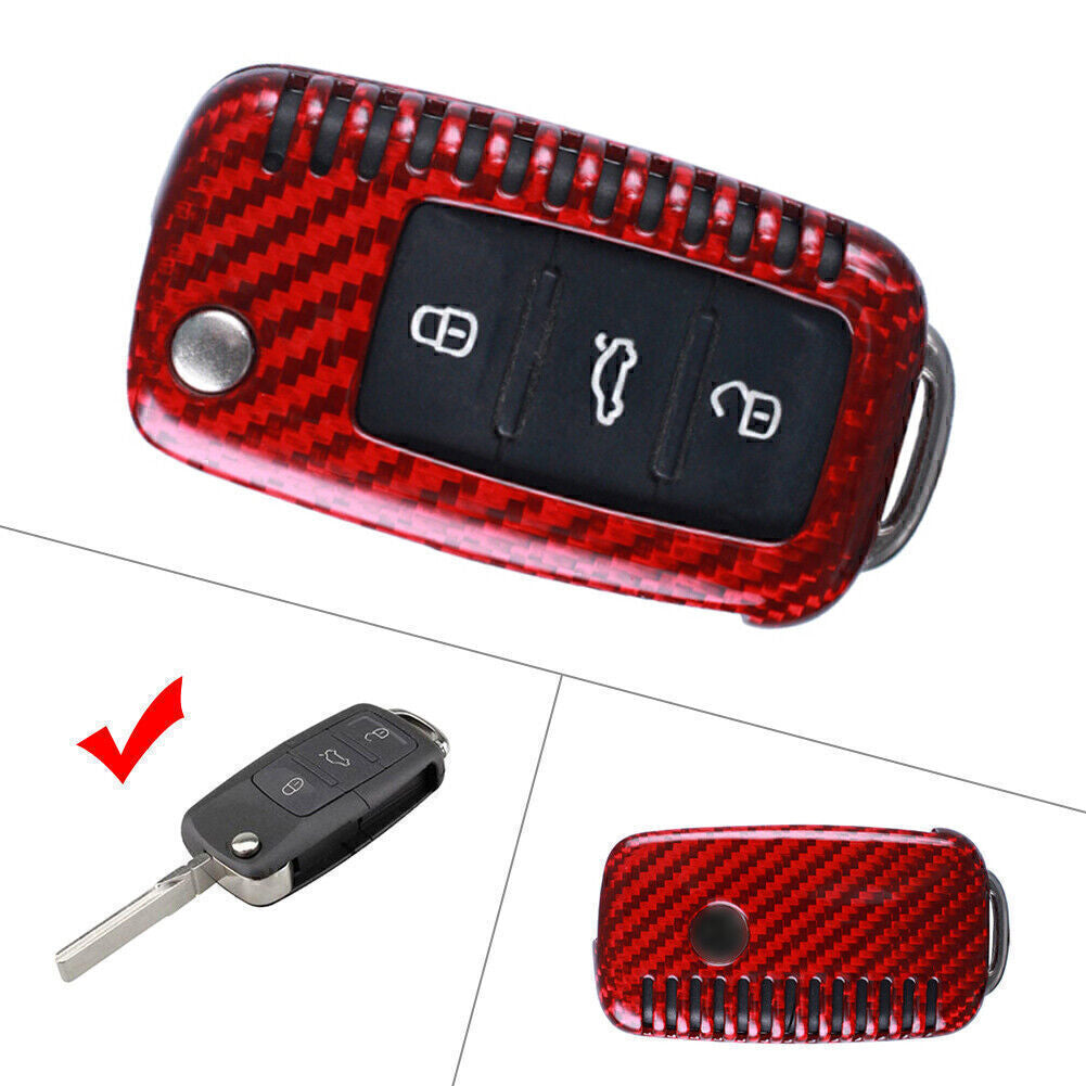 Remote control key shell protective cover suitable for Volkswagen for Golf GTI R32 for Jetta Polo Carbon Fiber