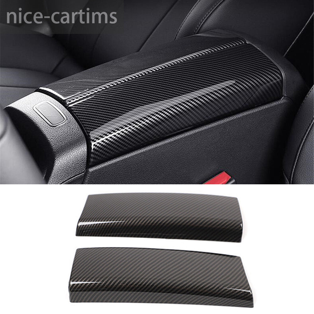 for Benz B GLA GLB Class W247 X247 2020+ Armrest Box Panel Trim ABS Carbon Fiber