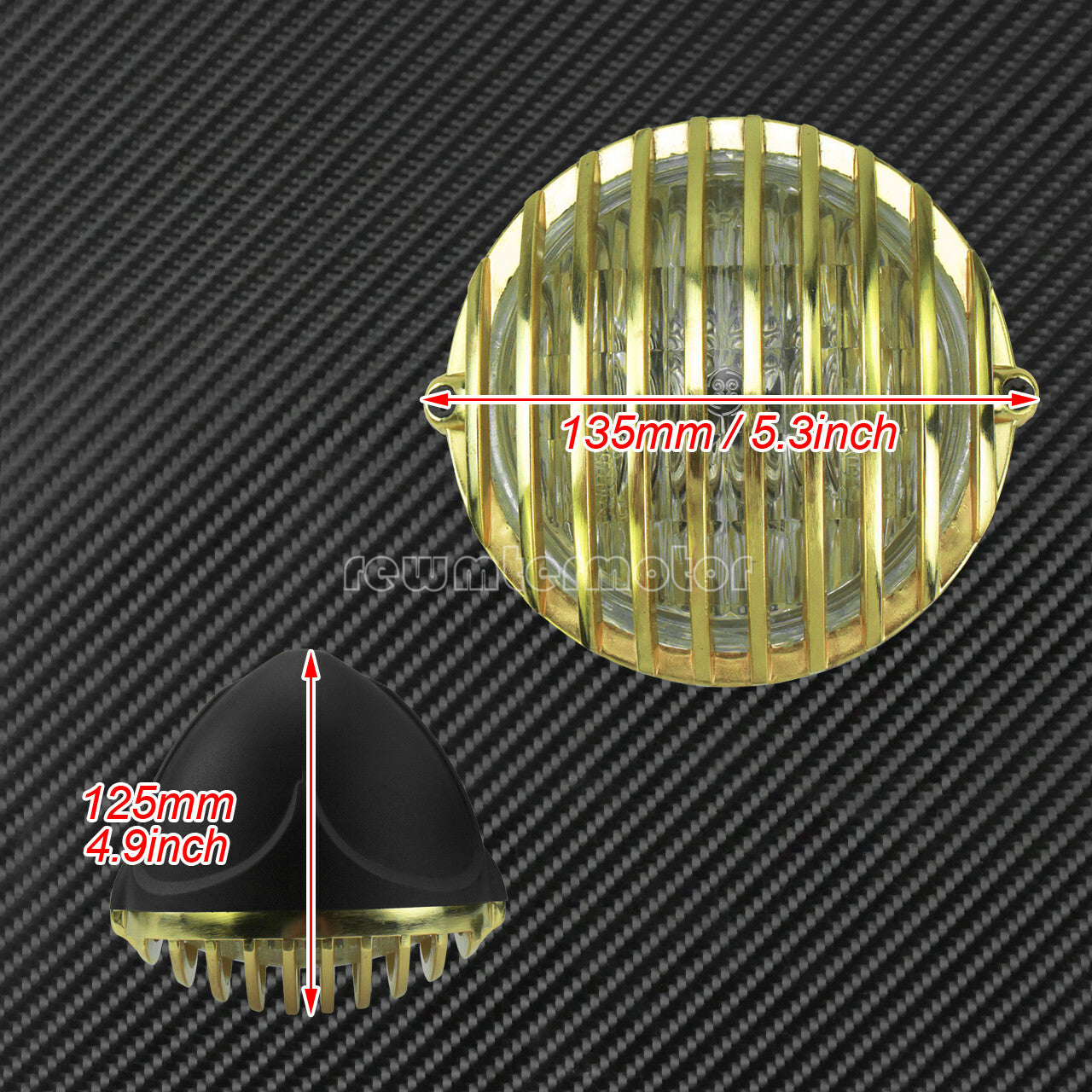 Front Motorcycle Headlight Gold Grill Cover Fit for Harley Cafe Racer Chopper