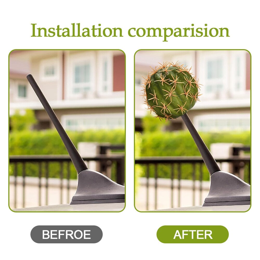 Funny Car Exterior Antenna Decor Cute Cactus Cartoon Doll Antenna Ball Decor