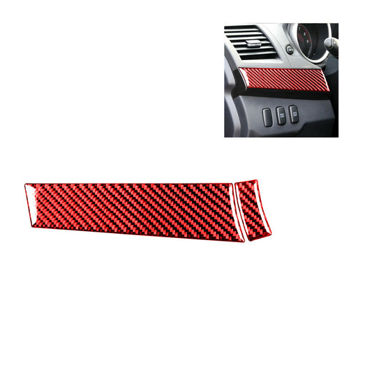 Red Carbon Fiber Driver Side Dashboard Cover Trim for Mitsubishi Lancer 2008-15