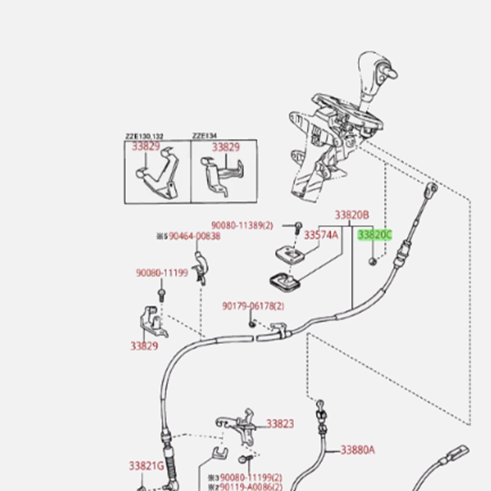 5 set for Toyota for Corolla 2003-2008 Shifter Cable Bushing 33835-08010