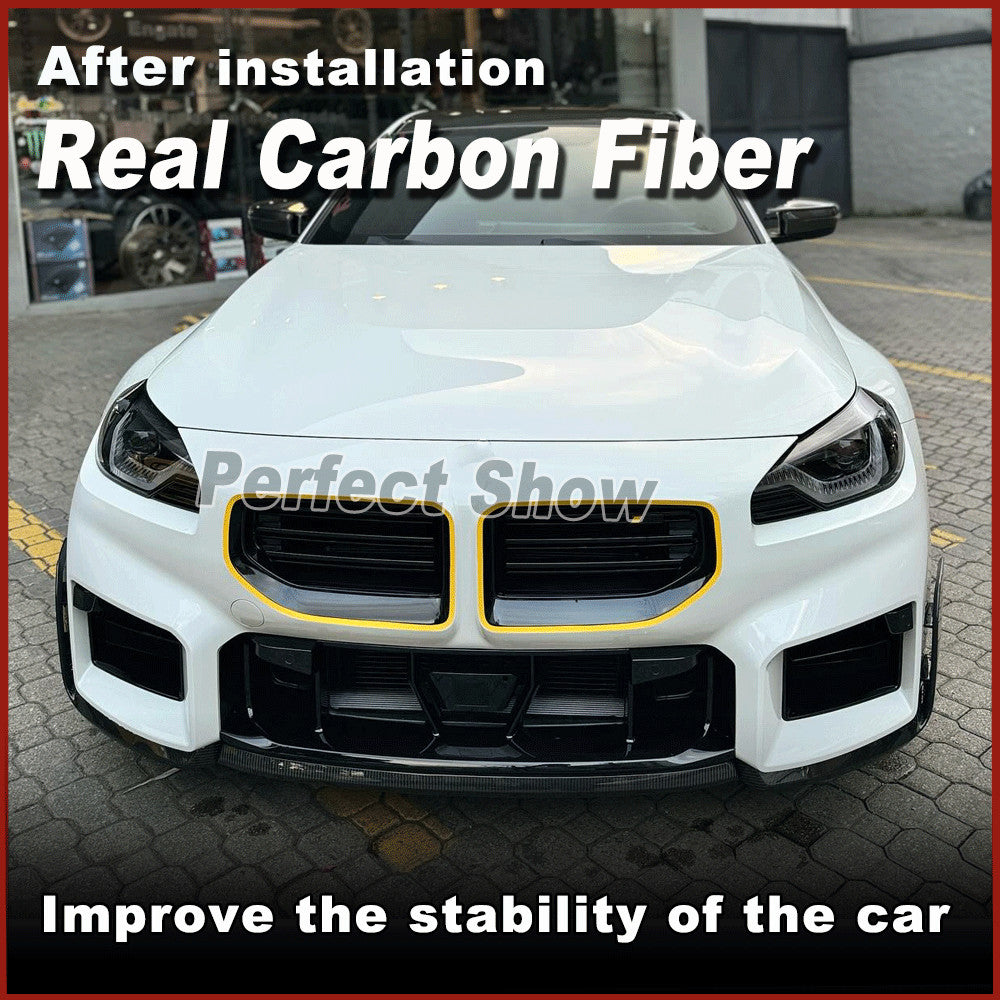 Fit for BMW G87 M2 Coupe 2022-24 REAL CARBON Front Bumper Lip Spoiler Splitters