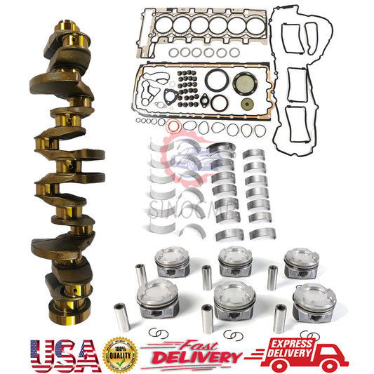 N55 Engine Overhaul Rebuild Kit w/ Pistons Rings Crankshaft 11217580483 for BMW