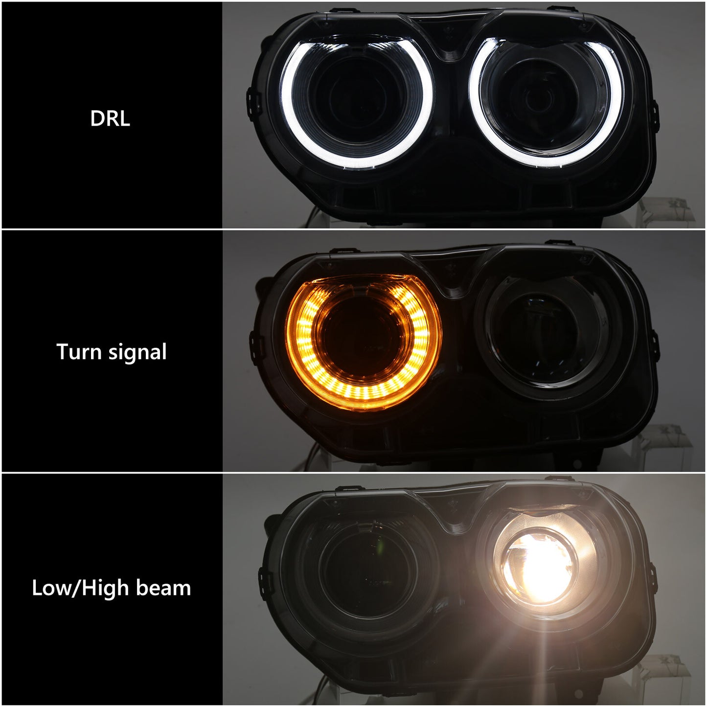For 2015-2023 for Dodge for Challenger Halogen w/LED DRL Headlight Headlamp Driver Left