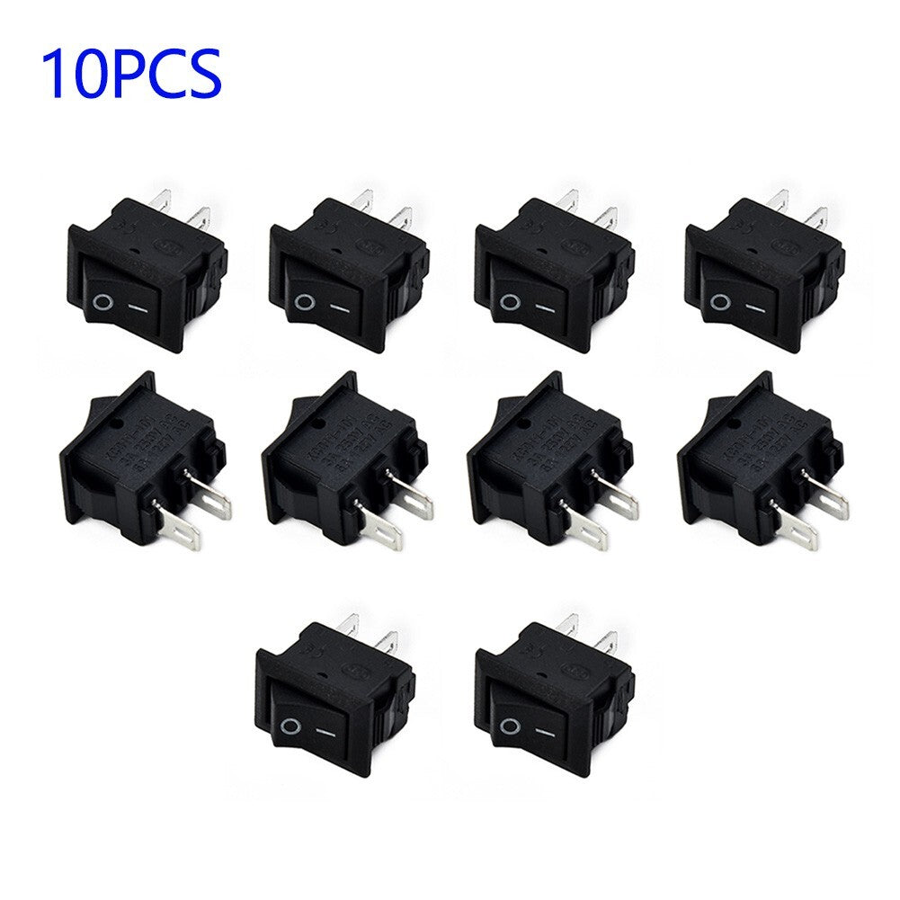10Pcs Auto Car Truck Boat Round Rocker 250V 3A 2-Pin ON/OFF Toggle SPST Switches