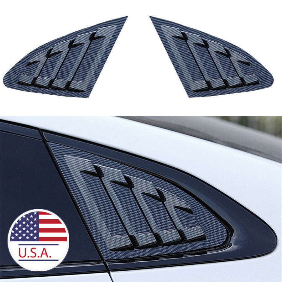 Carbon Fiber Color Car Side Window Louver Shutter Cover For 2016-20 Chevy Malibu