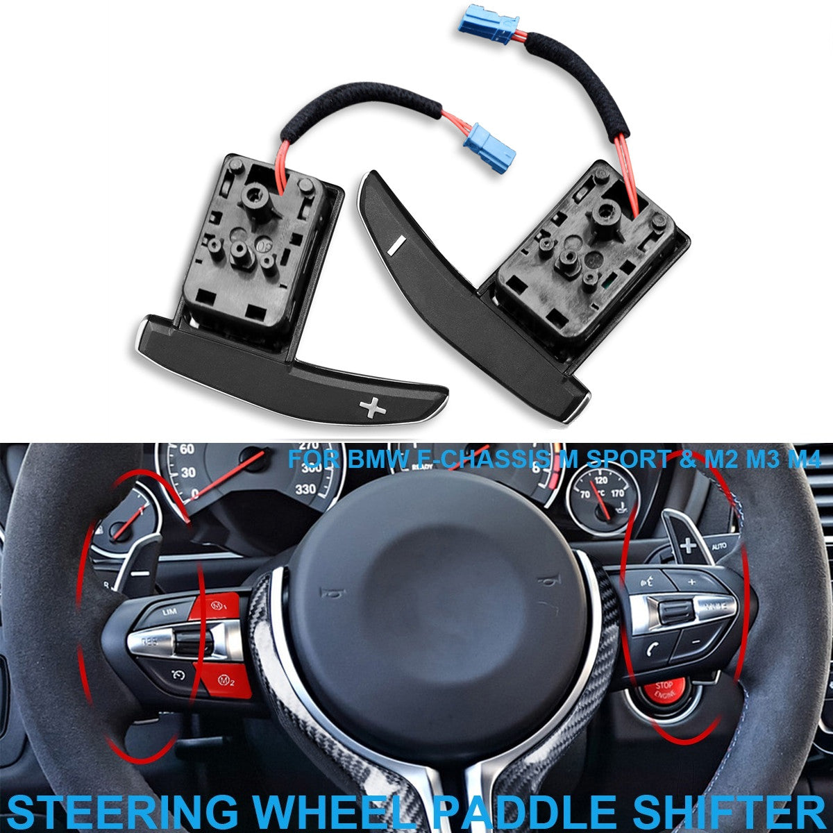 2x Steering Wheel Gear Shift Paddle for BMW F20 F30 M240i M135i M235i X3 X4 X5