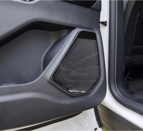 for Ford Explorer 2020-2022 Black Stainless Inner Door Speaker Cover Decor Trims