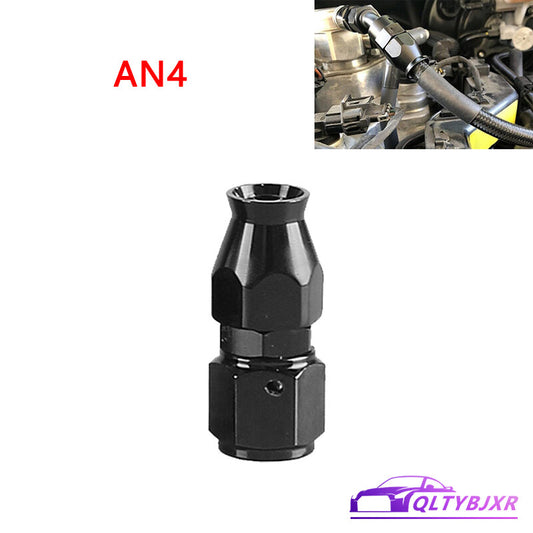 4AN PTFE Hose End Fitting Adapter AN4 Straight for PTFE Hose Line Only Black