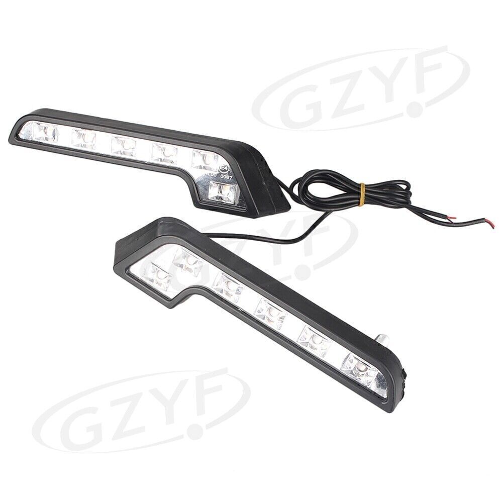 2x 6-LEDs Car Daytime Running Light Super Bright For Universal Euro 7-Tube