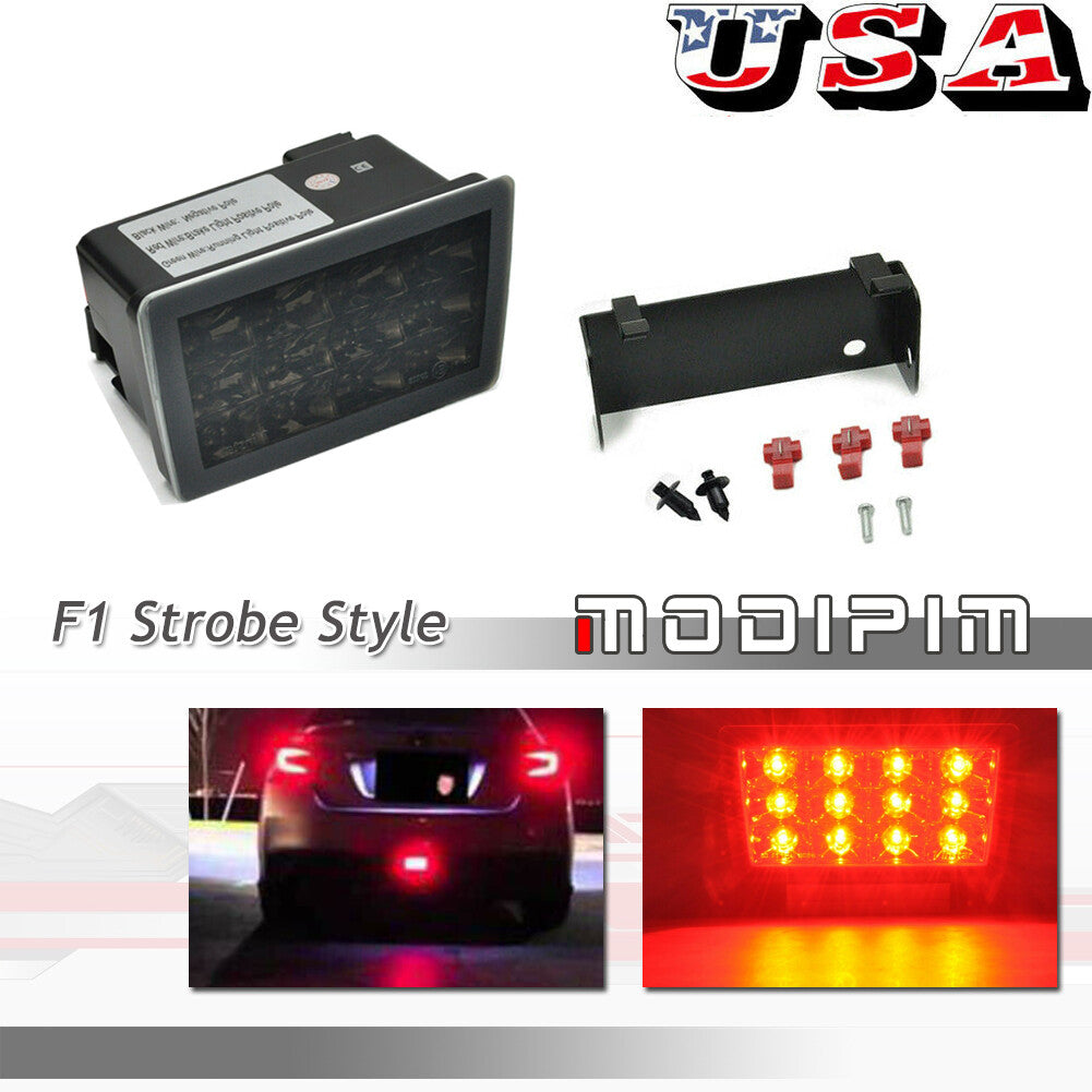 Suitable for 2011-2021 WRX STI XV F1 Style Smoke Red LED Flashlights, Third Brake Fog Lights