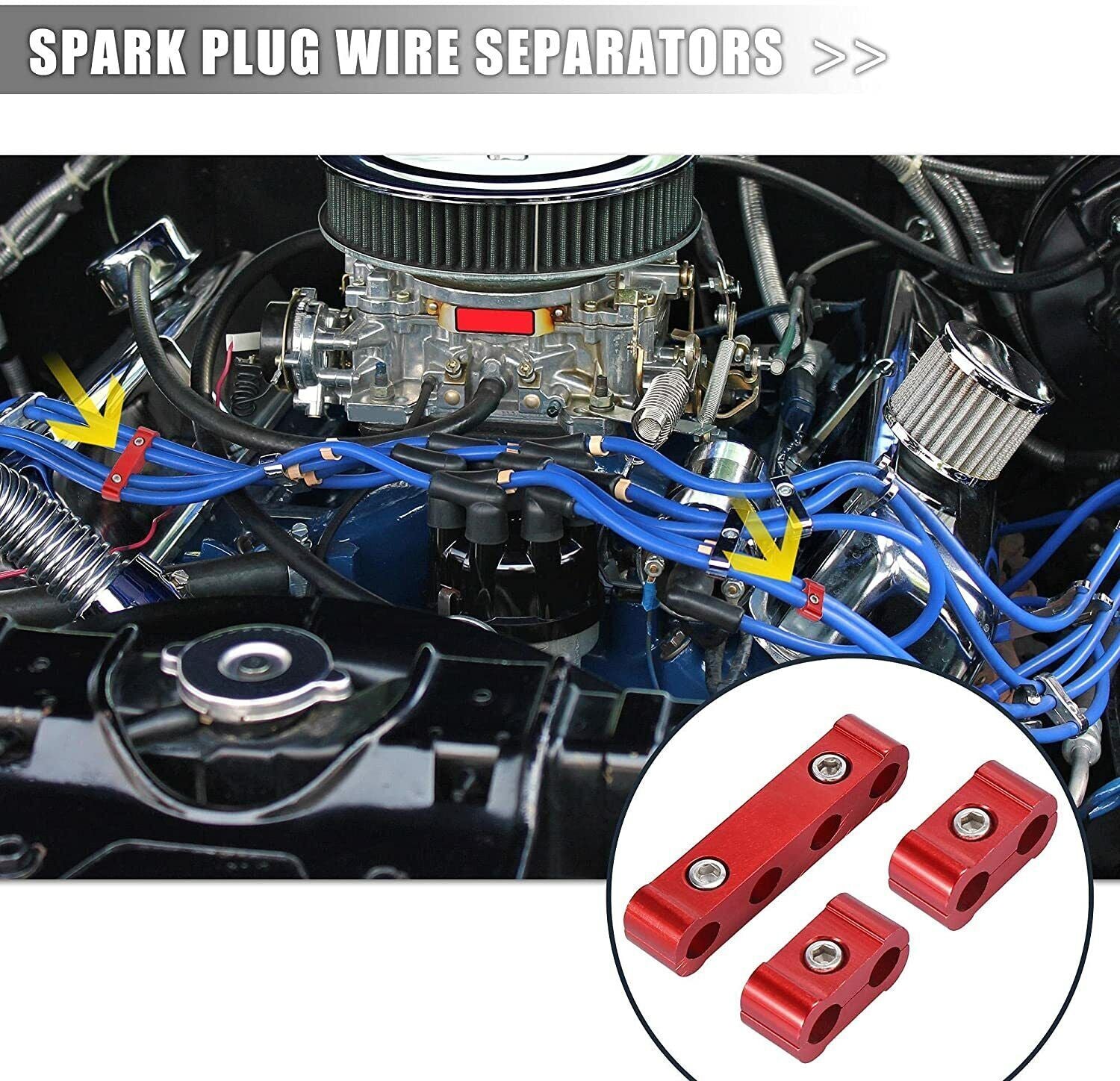 Red Engine Spark Plug Wire Separator Divider 8mm 9mm 10mm Spark Plug Wire Holder