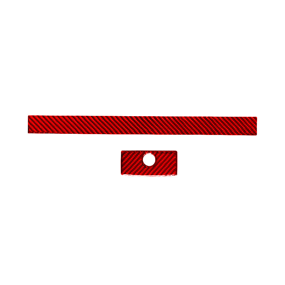 2Pcs Red Carbon Fiber Passenger Dashboard Cover Trim for Ford Ranger 2019-2022