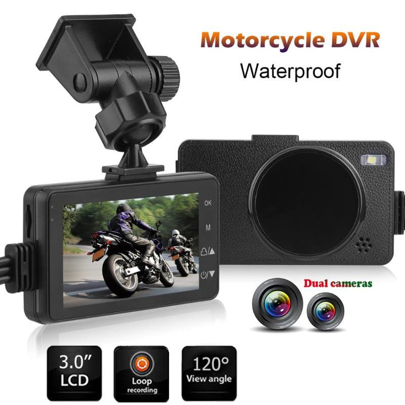 Motorcycle Dash Cam Driving Recorder 3 LCD Screen 120 Wide DVR Camera Kit