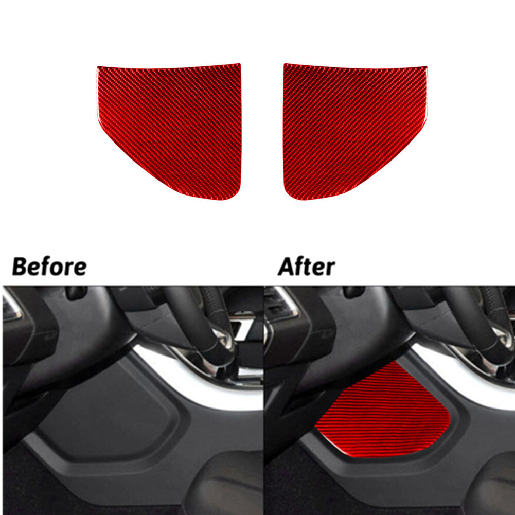 2x Red Carbon Fiber Side Console Panel Trim For Land for Range Rover Sport 2014-2017