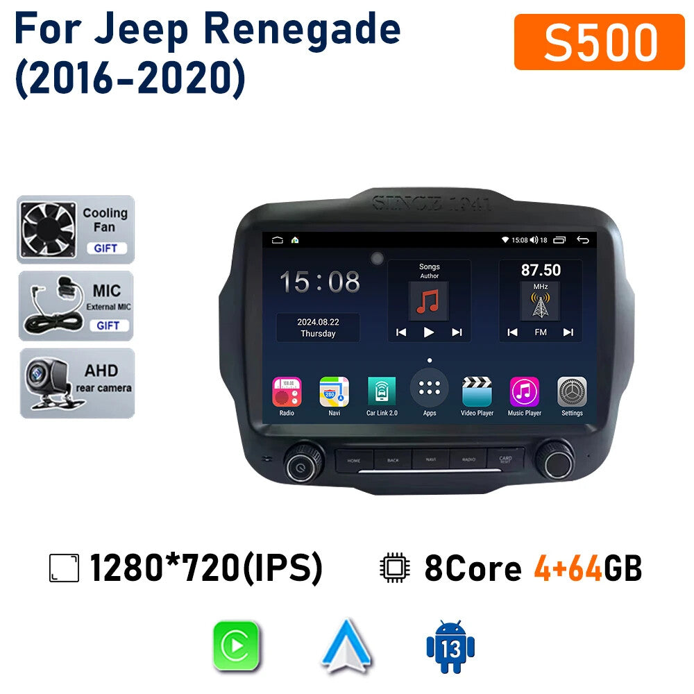 9 Android Screen for Jeep Renegade 2016-2020 Auto Car Radio Carplay Player GPS